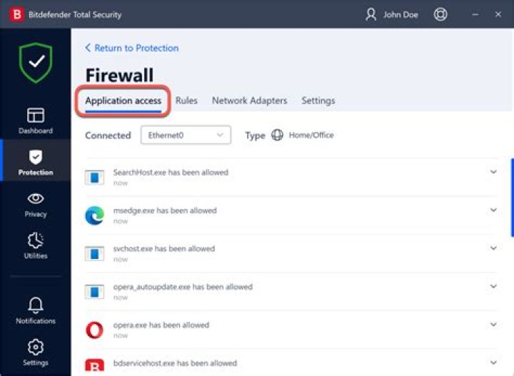 How do I change BitDefender firewall settings?