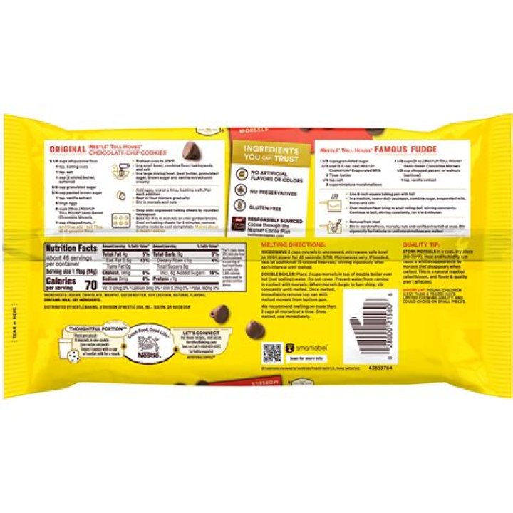What are the ingredients in Nestle chocolate chips?