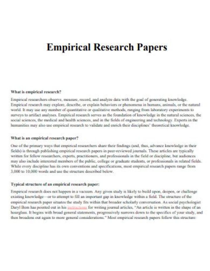 What is empirical paper?